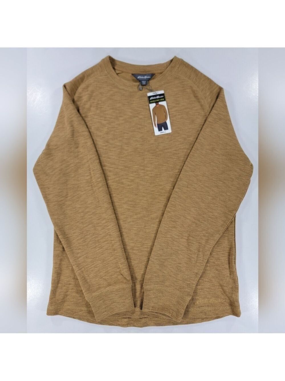 NEW Eddie Bauer Double Knit Crew Sweater Shirt Mens Small Pullover Long Sleeve